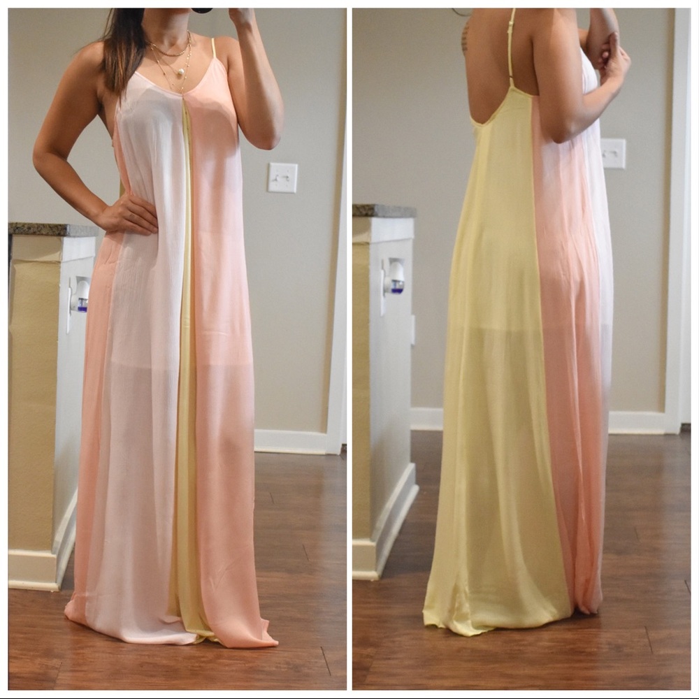 Sweetheart Color-block Maxi Dress